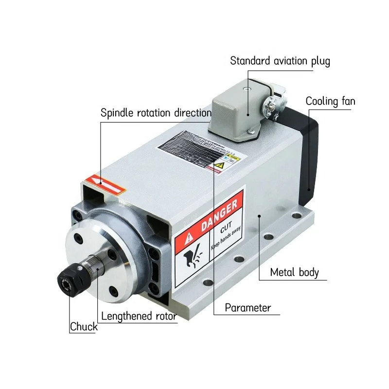 Er20 Collet Chuck Spindle Motor 220V - Freze Tezgahı Mili Motoru 2.2kw 220v