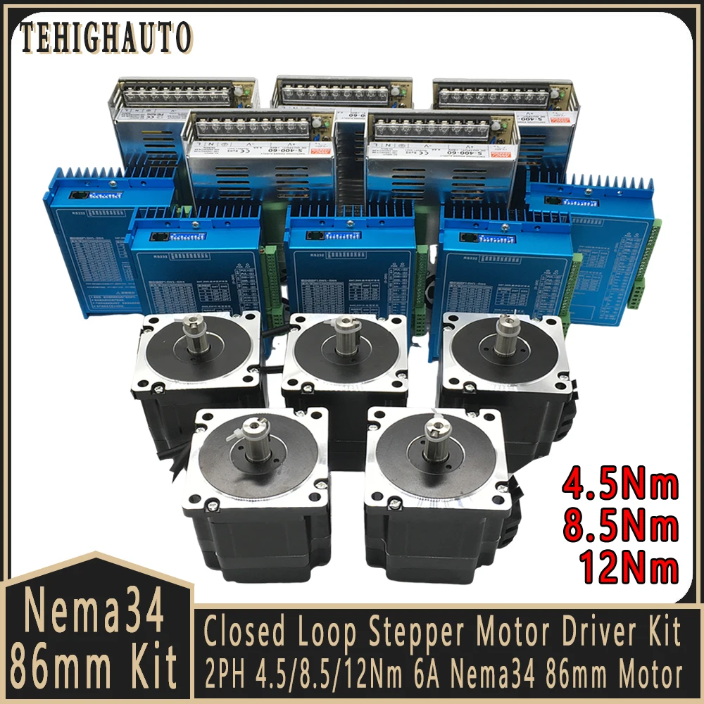 Hybrid Servo Driver Nema 34 8.5Nm - Nema34 86mm Kapalı Döngü Step Motor