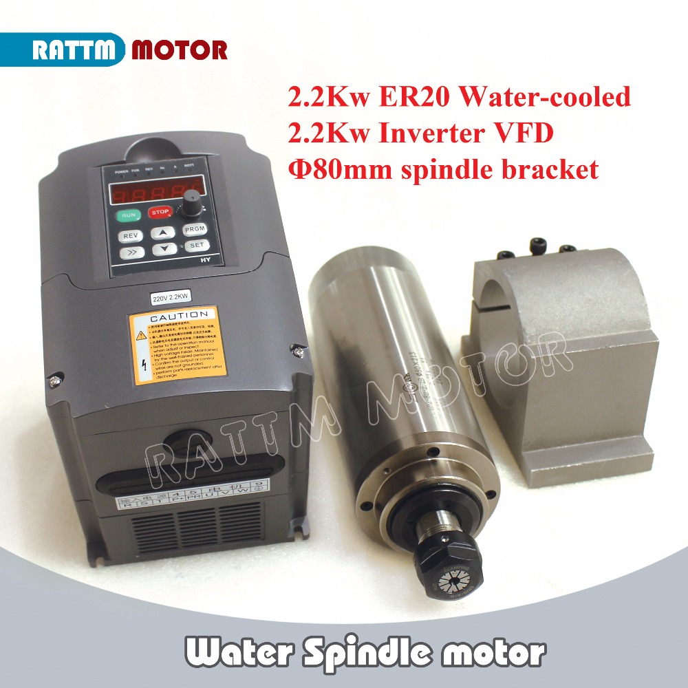 2.2Kw Water Cooled Spindle Kit Vfd - CNC Router kiti 2.2KW ER20 su