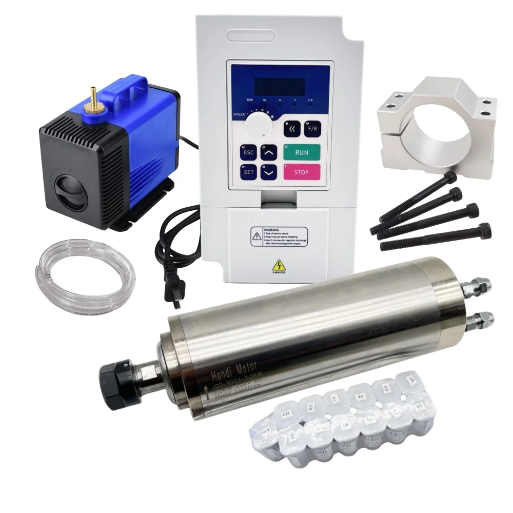 80MM 2.2KW ER20 Su Soğutmalı C - 2.2Kw Water Cooled Spindle Kit Vfd incelemesi ve fiyatı