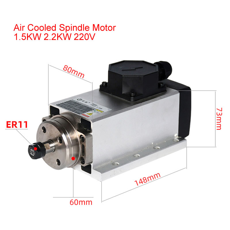 800W 1.5W 2.2KW 3.5KW 4.5KW 6K - Er20 Collet Chuck Spindle Motor 220V incelemesi ve fiyatı