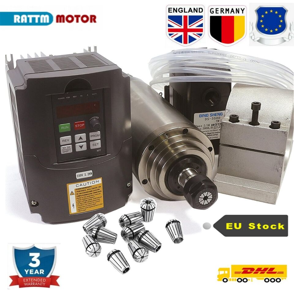 【EU/usa】 su soğutma mili Motor - 2.2Kw Water Cooled Spindle Kit Vfd incelemesi ve fiyatı