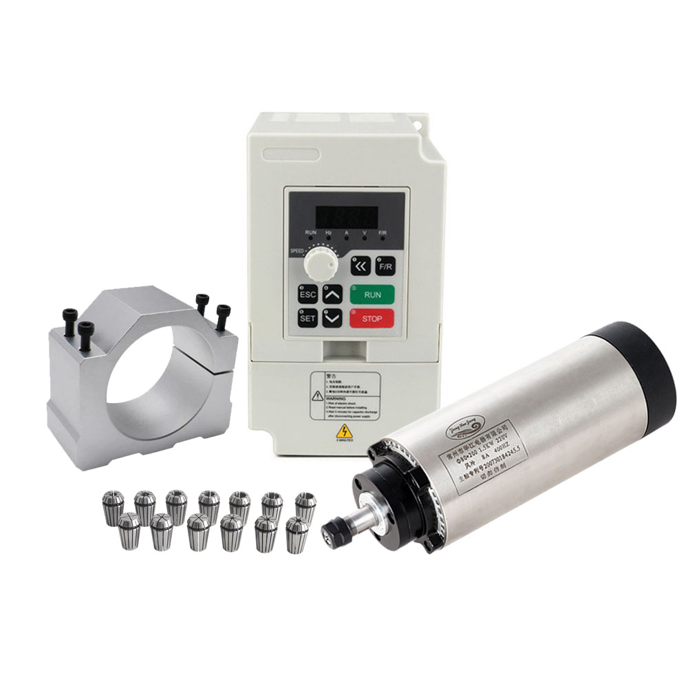 CNC Mili Motor Kiti 80MM 1.5KW - Air Cooled 1.5Kw Spindle Motor Inverter 110V incelemesi ve fiyatı